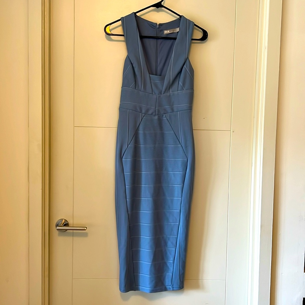 ASOS Bandage Bodycon Midi Dress - Dusky Blue